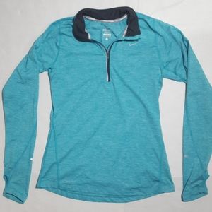 Nike Pullover Top half zip aqua blue color long sleeve workout shirt